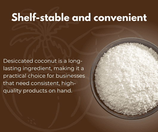Desiccated coconut is shelf-stable and convenient - The Coconut Cooperative -