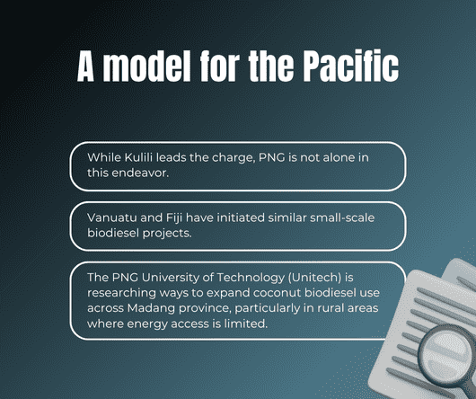 A model for the Pacific in coconut biodiesel - The Coconut Cooperative -