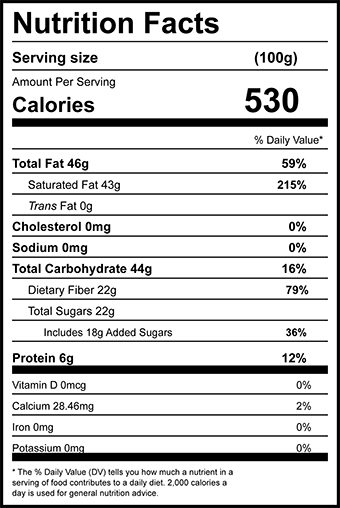 Toasted, sweetened salted, chiplets (medium)