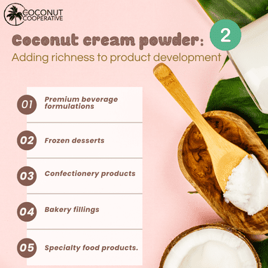 Coconut cream powder - Adding richness to product development - TCC, California -