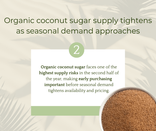 Organic coconut sugar supply tightens as seasonal demand approaches - The Coconut Cooperative -